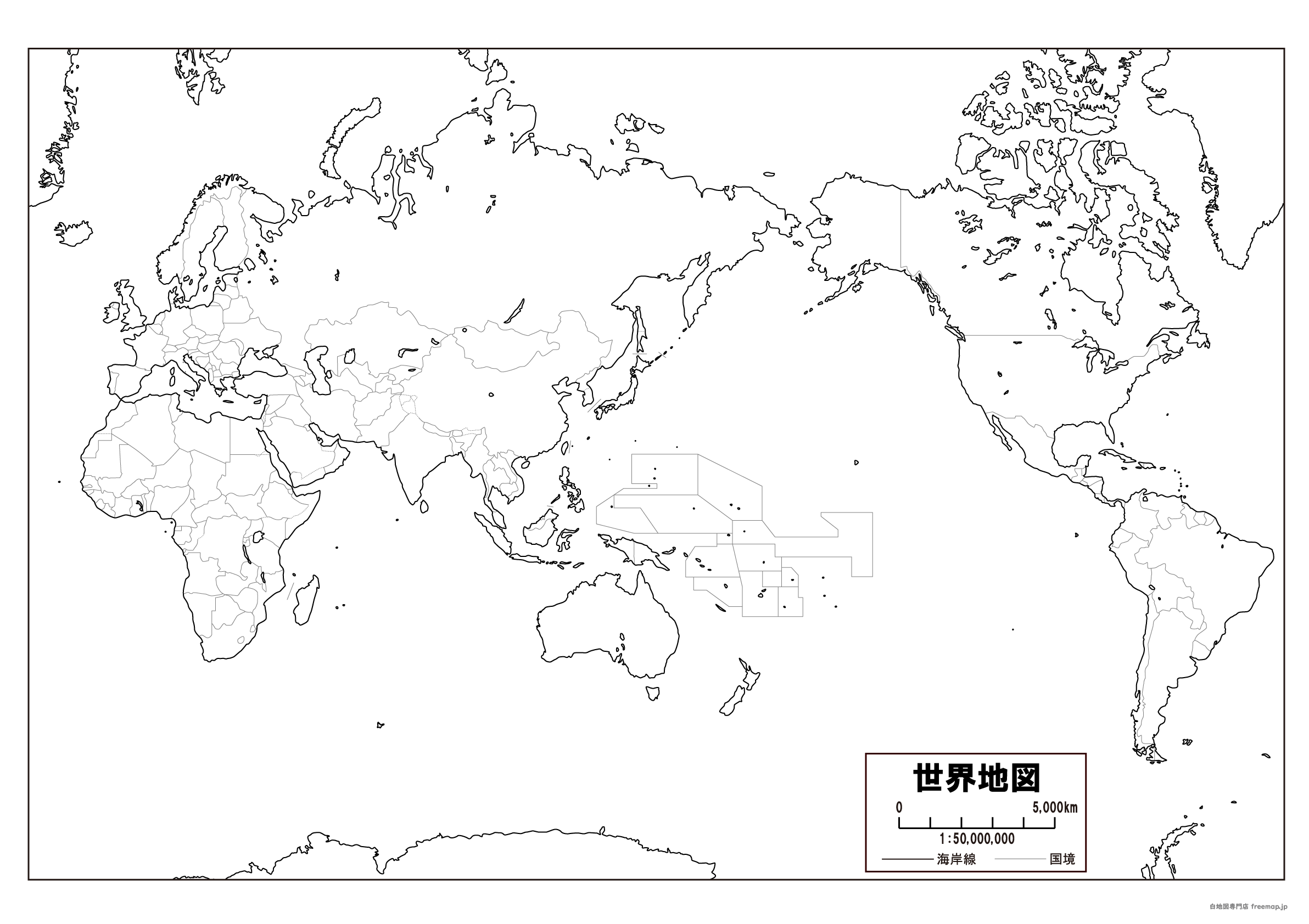 【白地図】世界地図
